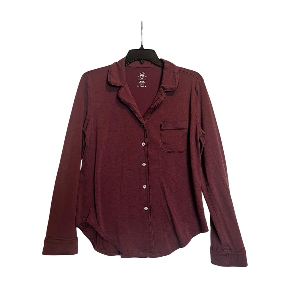 Woolx Merino Women's Pajama Top Small Burgundy